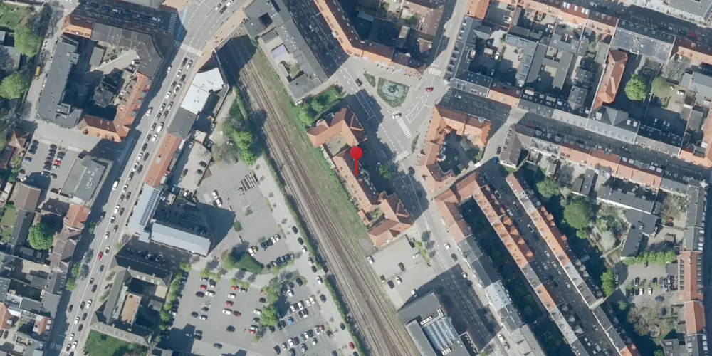 Historisk kort over Aalborg Godsbanegård [1902-1959]