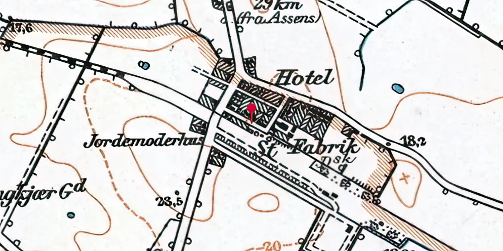 Historisk kort over Kavslunde Station [1922-1973]