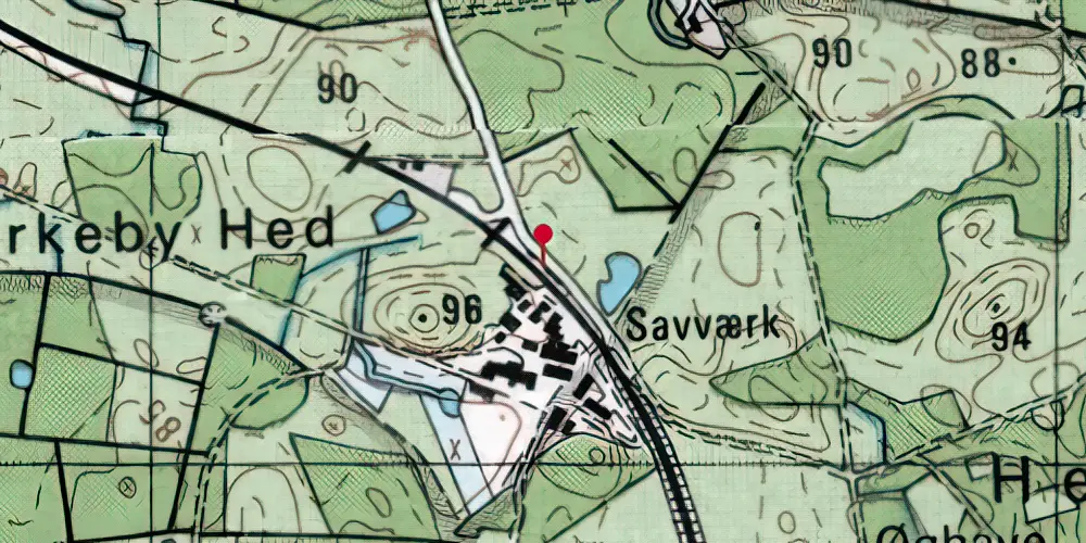 Historisk kort over Kirkeby Trinbræt