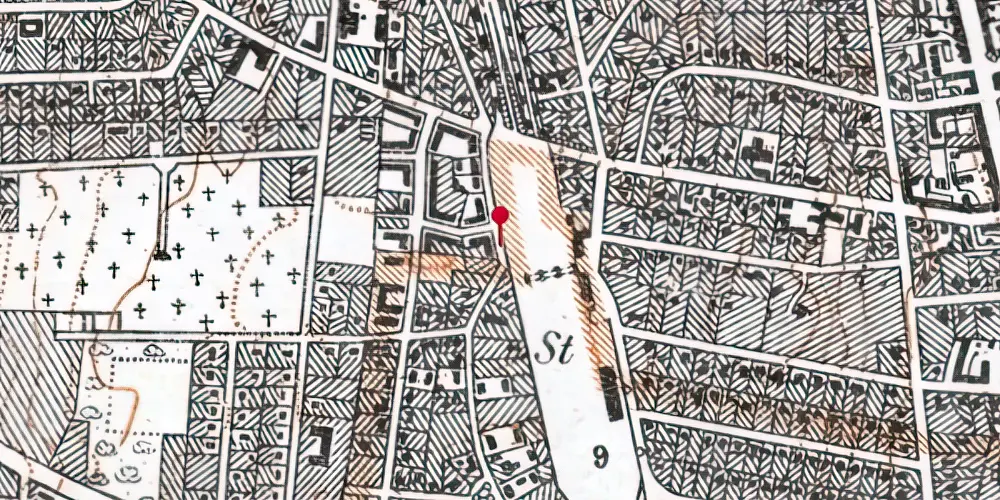 Historisk kort over Hellerup Assistancebilletsalgssted