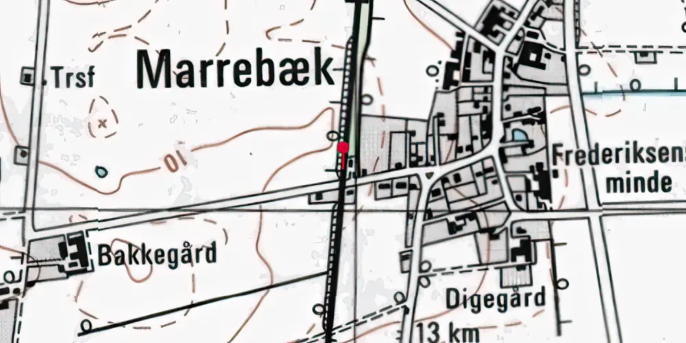 Historisk kort over Marrebæk Trinbræt [1887-1901]
