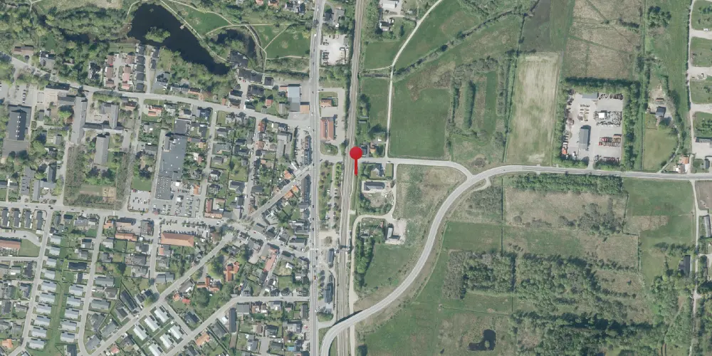 Historisk kort over Svenstrup (Jylland) Holdeplads med sidespor [1875-1877]