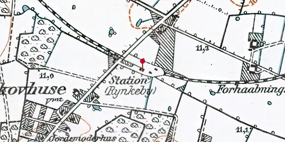 Historisk kort over Rynkeby Station Historisk kort over Rynkeby Station