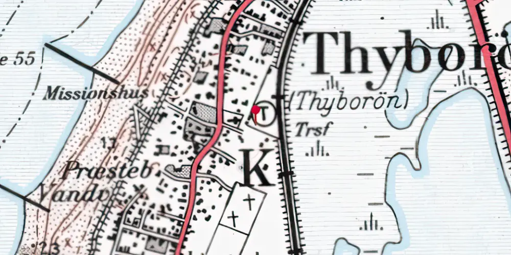Historisk kort over Thyborøn Trinbræt [1950-1955]