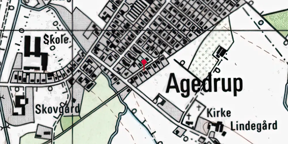 Historisk kort over Agedrup Holdeplads med sidespor [1900-1913]