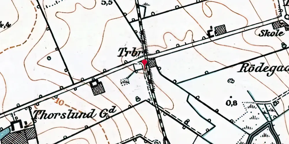 Historisk kort over Tårup Trinbræt med Sidespor Historisk kort over Tårup Trinbræt med Sidespor
