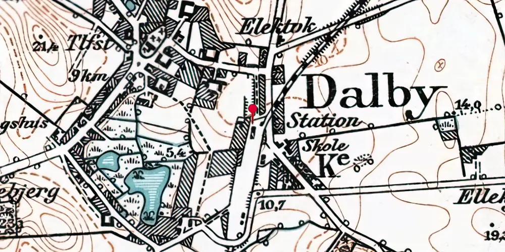 Historisk kort over Dalby Station Historisk kort over Dalby Station