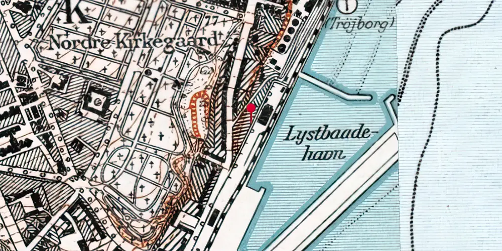Historisk kort over Trøjborg Sidespor Historisk kort over Trøjborg Sidespor