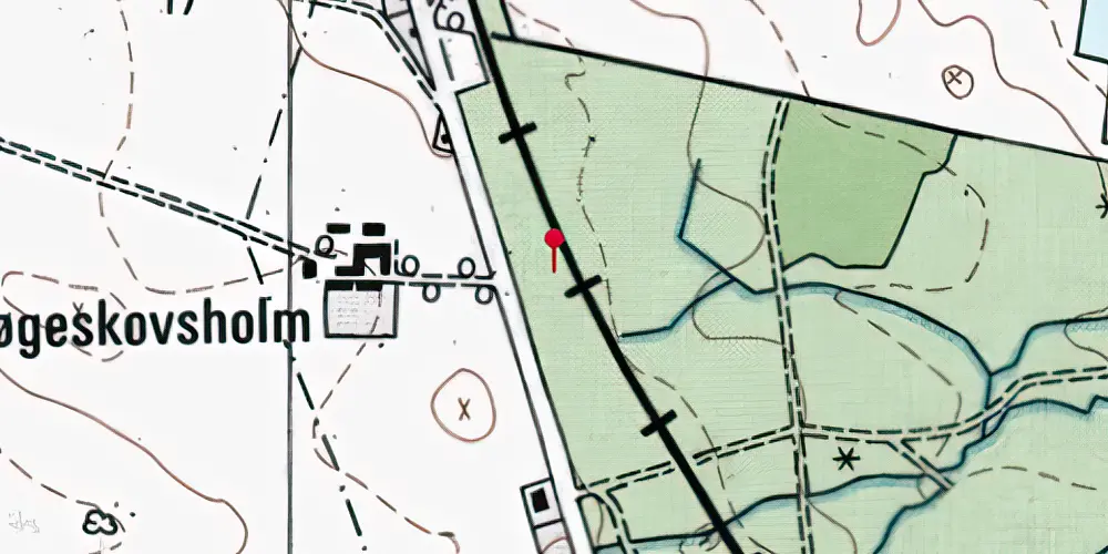 Historisk kort over Alslev Skov Blokpost Historisk kort over Alslev Skov Blokpost