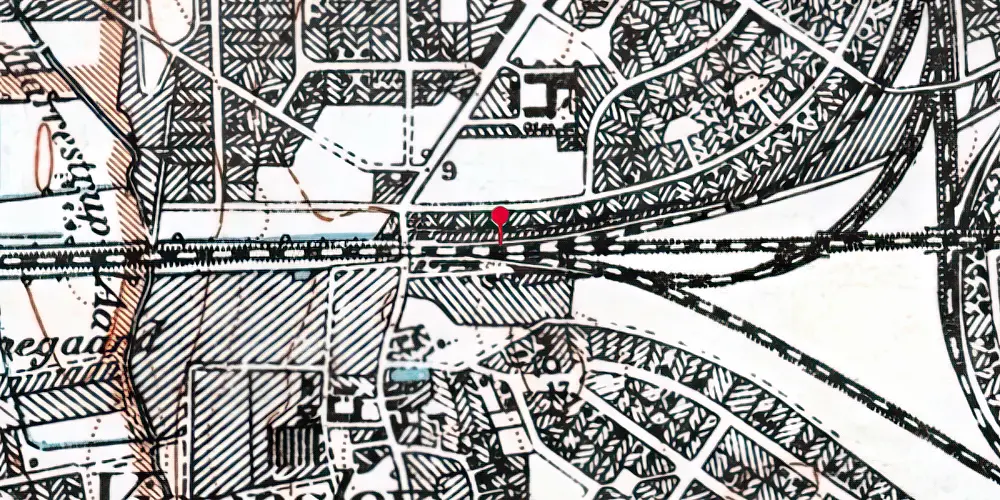 Historisk kort over Vigerslev Forgreningsstation Historisk kort over Vigerslev Forgreningsstation