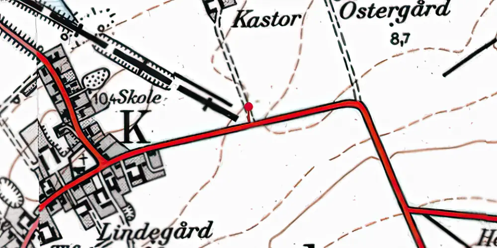 Historisk kort over Veggerslevvejen Trinbræt Historisk kort over Veggerslevvejen Trinbræt