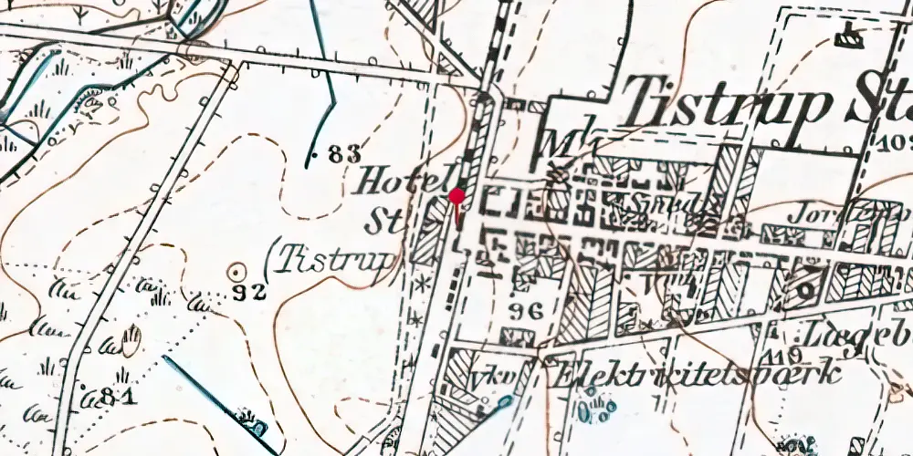 Historisk kort over Tistrup Station [1875-1970]