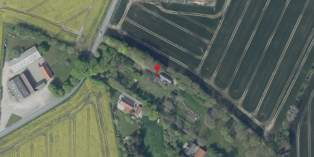 Historisk kort over Ladby (Fyn) Station [1900-1965]