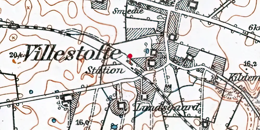 Historisk kort over Villestofte Station Historisk kort over Villestofte Station