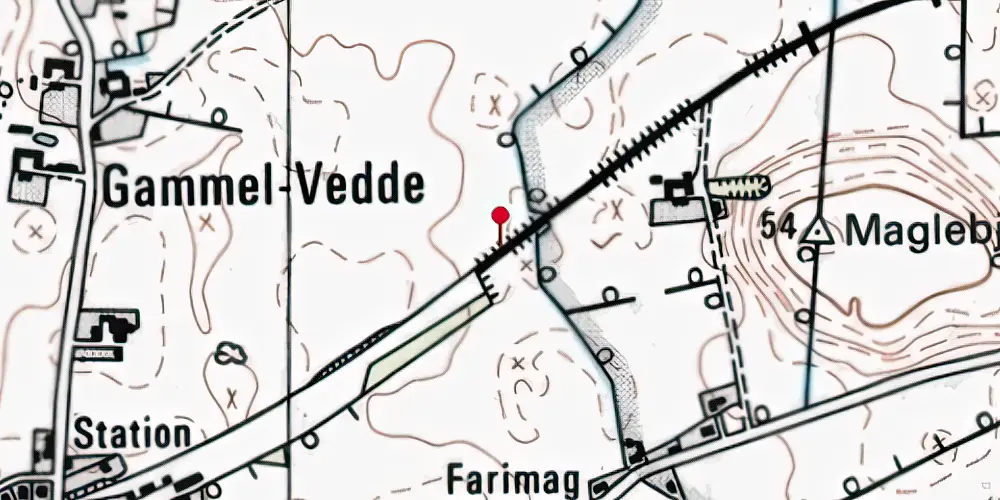 Historisk kort over Vedde Blokpost Historisk kort over Vedde Blokpost