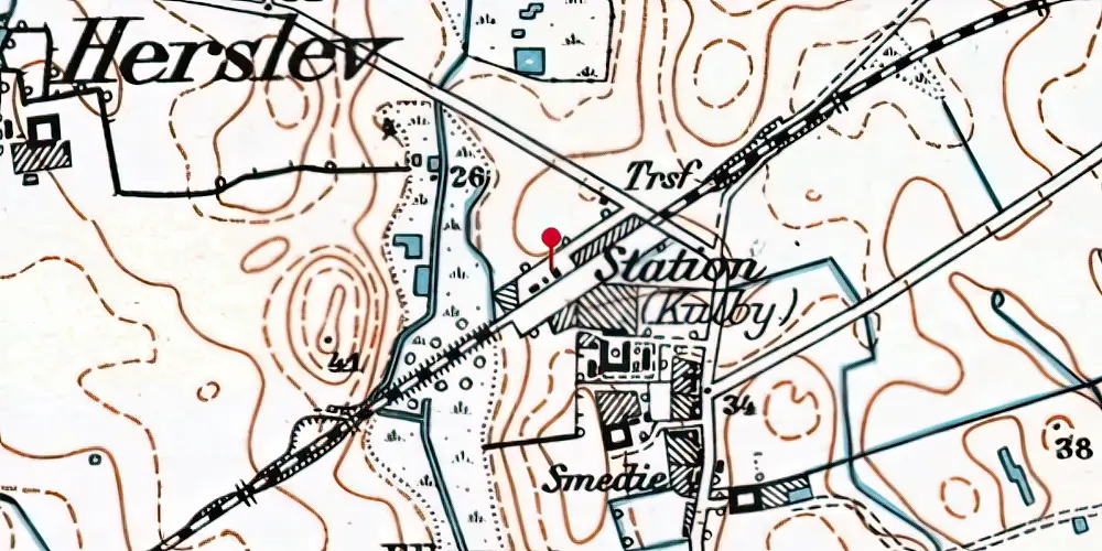 Historisk kort over Kulby Station [1901-1973]