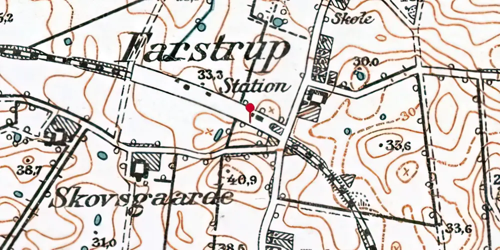 Historisk kort over Farstrup Station Historisk kort over Farstrup Station