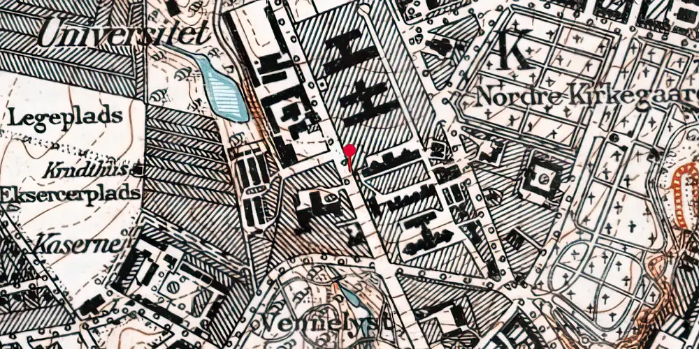 Historisk kort over Universitetsparken Letbanestation