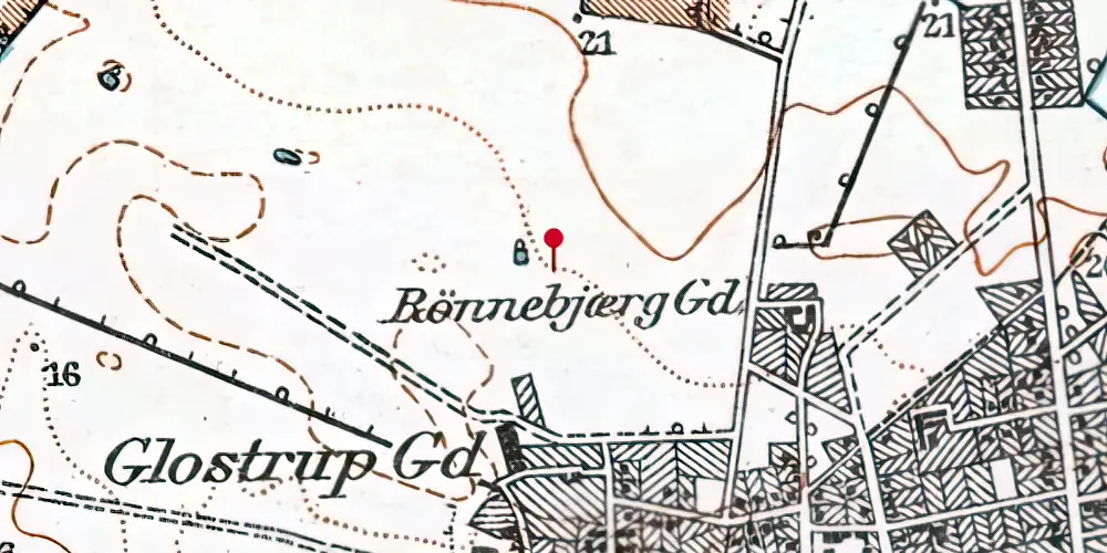 Historisk kort over Glostrup Hospital Letbanestation Historisk kort over Glostrup Hospital Letbanestation