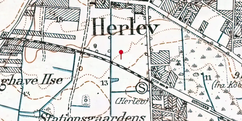 Historisk kort over Herlev Station Letbanestation