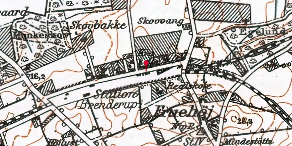 Historisk kort over Brenderup Station Historisk kort over Brenderup Station