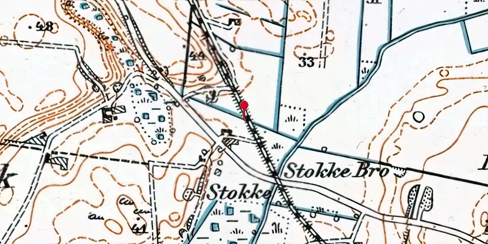 Historisk kort over Dybendal Sidespor Historisk kort over Dybendal Sidespor