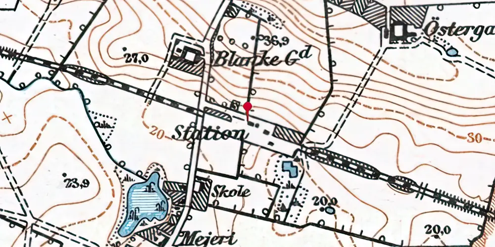 Historisk kort over Blanke Station Historisk kort over Blanke Station