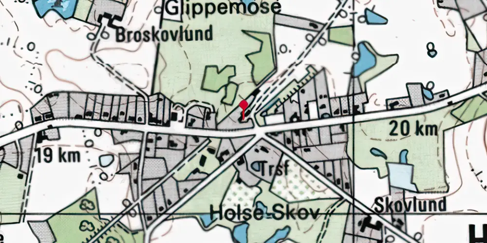 Historisk kort over Holse Station Historisk kort over Holse Station