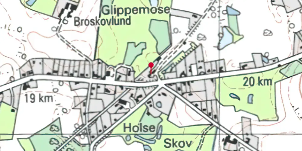 Historisk kort over Holse Station Historisk kort over Holse Station