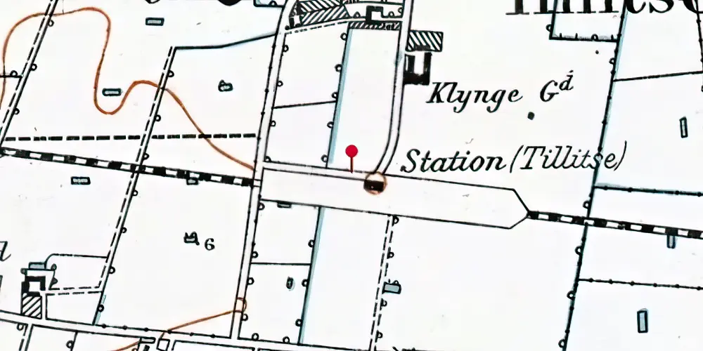 Historisk kort over Tillitse Station Historisk kort over Tillitse Station
