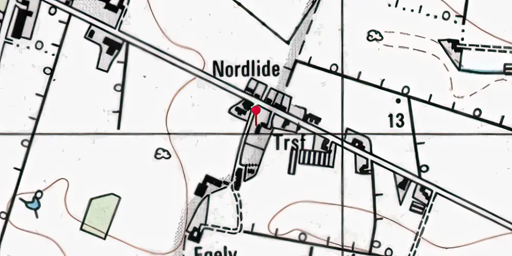Historisk kort over Beldringe Station