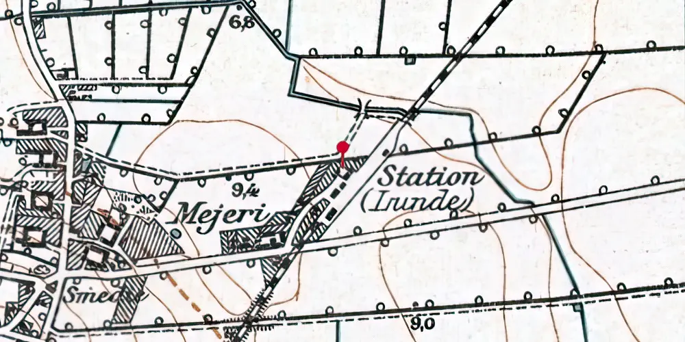 Historisk kort over Lunde Fyn Station Historisk kort over Lunde Fyn Station
