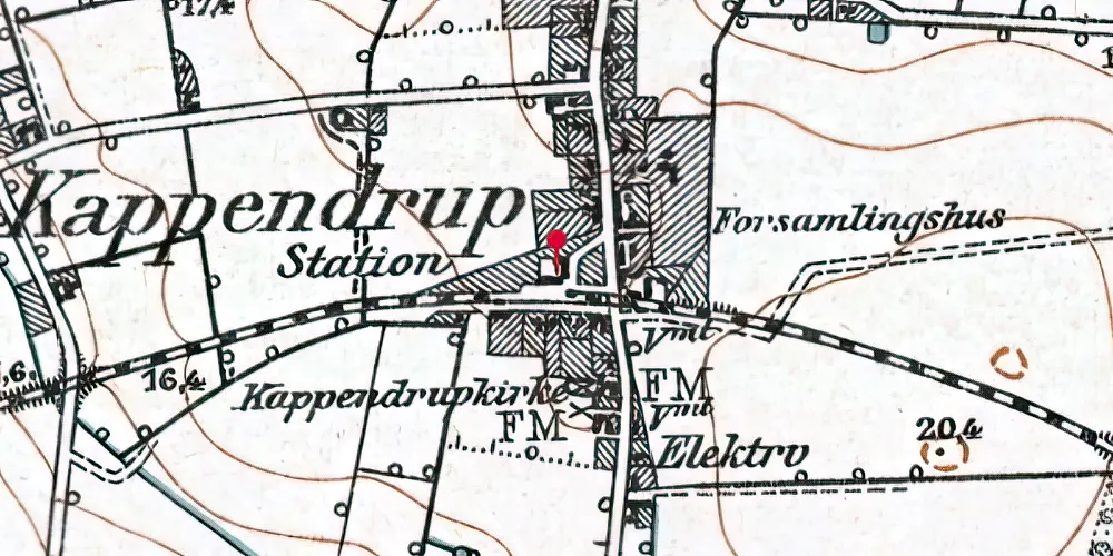 Historisk kort over Kappendrup Station Historisk kort over Kappendrup Station
