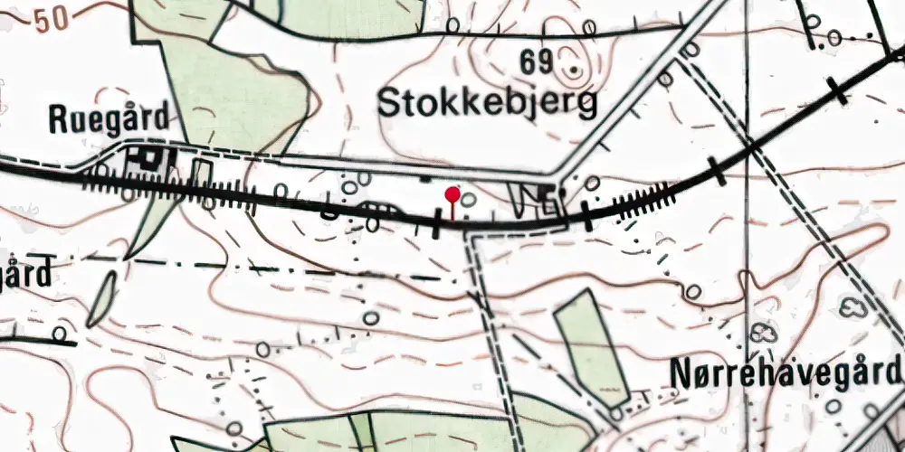 Historisk kort over Høed Trinbræt Historisk kort over Høed Trinbræt