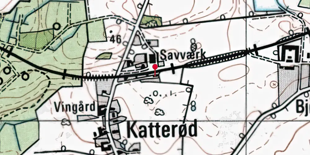 Historisk kort over Katterød Station Historisk kort over Katterød Station
