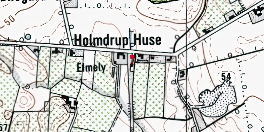 Historisk kort over Holmdrup Holdeplads