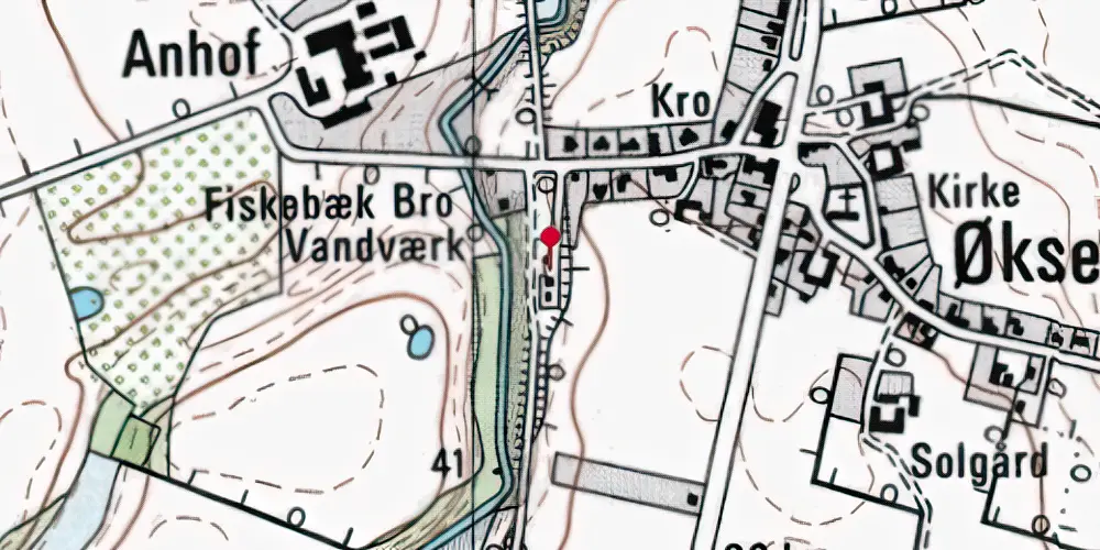 Historisk kort over Øksendrup Station Historisk kort over Øksendrup Station