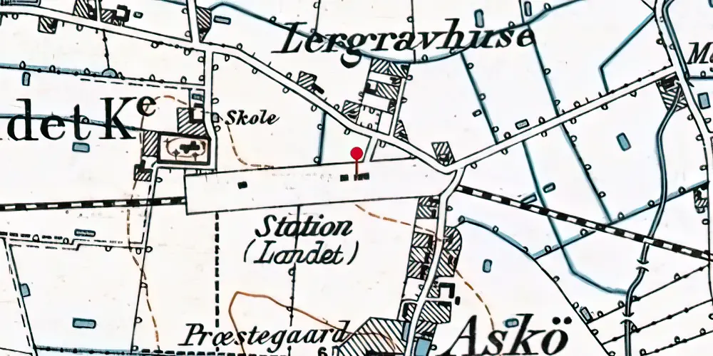 Historisk kort over Landet Station Historisk kort over Landet Station