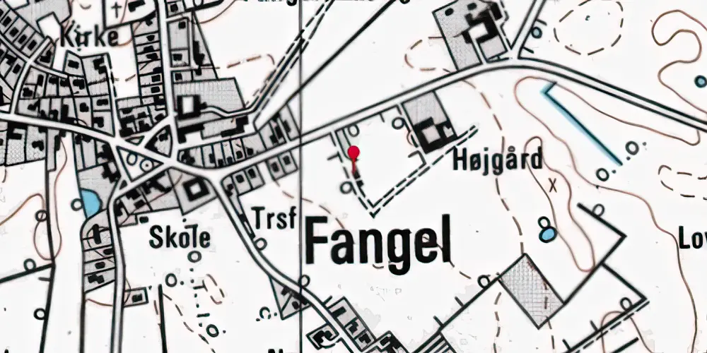 Historisk kort over Fangel Station Historisk kort over Fangel Station