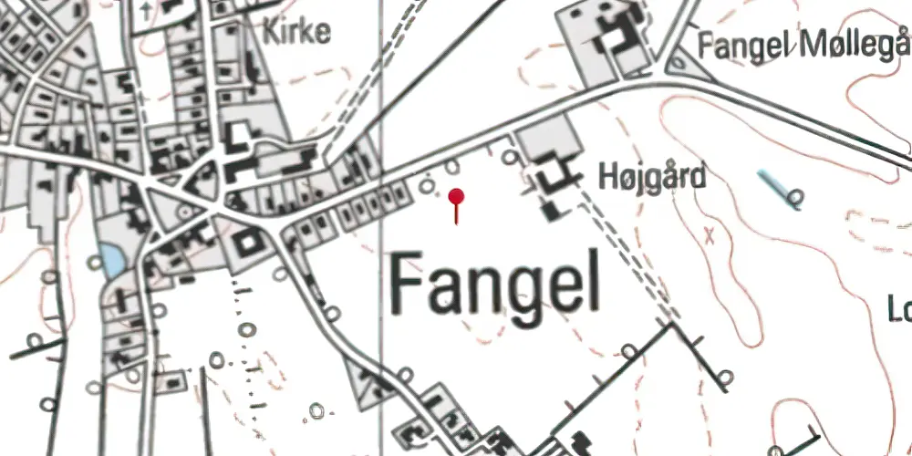 Historisk kort over Fangel Station Historisk kort over Fangel Station