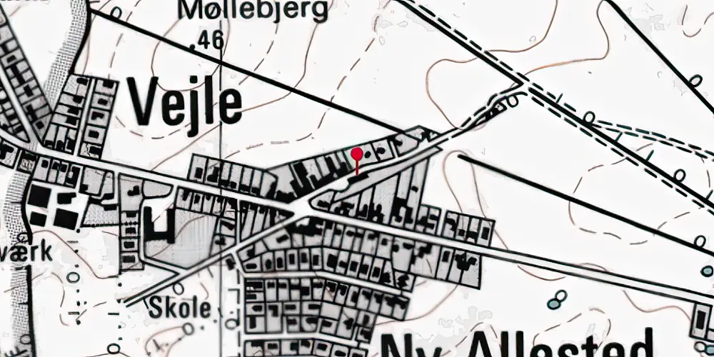 Historisk kort over Allested Station Historisk kort over Allested Station