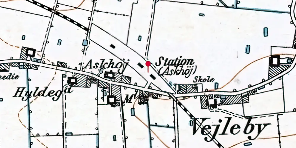 Historisk kort over Askhøj Station Historisk kort over Askhøj Station