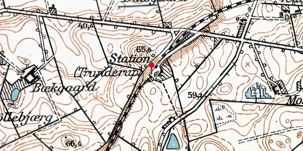 Historisk kort over Trunderup Station Historisk kort over Trunderup Station