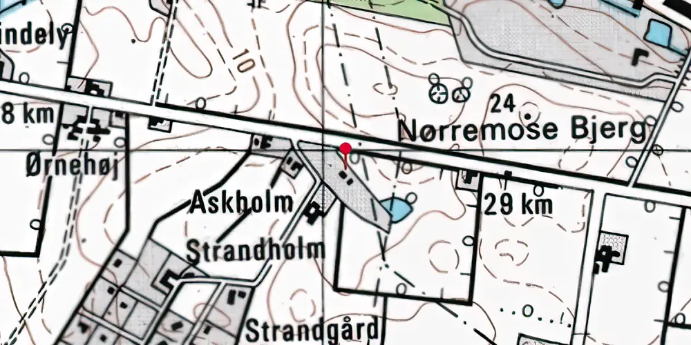Historisk kort over Stensgaard Station Historisk kort over Stensgaard Station