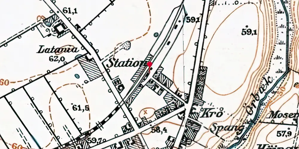 Historisk kort over Ørbæk Station Historisk kort over Ørbæk Station