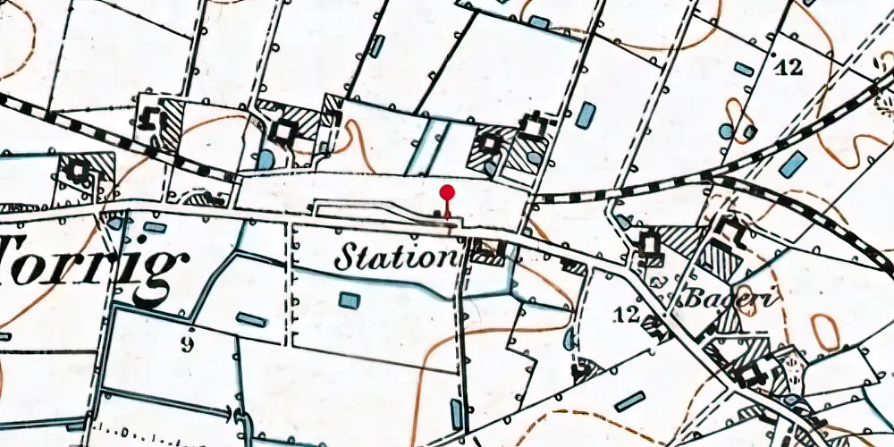 Historisk kort over Torrig Station Historisk kort over Torrig Station