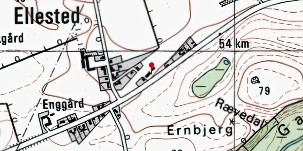 Historisk kort over Ellested Station Historisk kort over Ellested Station
