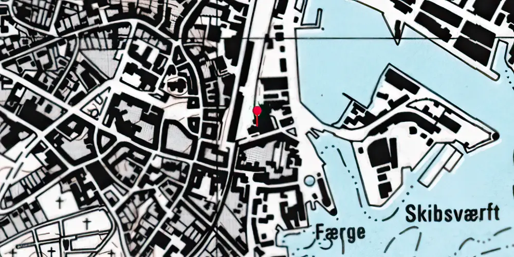 Historisk kort over Svendborg SNB Station Historisk kort over Svendborg SNB Station