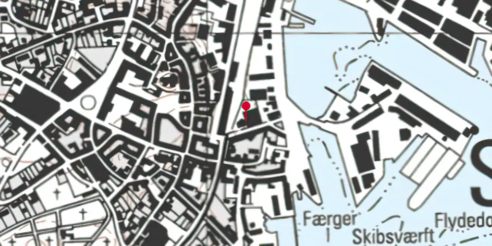 Historisk kort over Svendborg SNB Station Historisk kort over Svendborg SNB Station