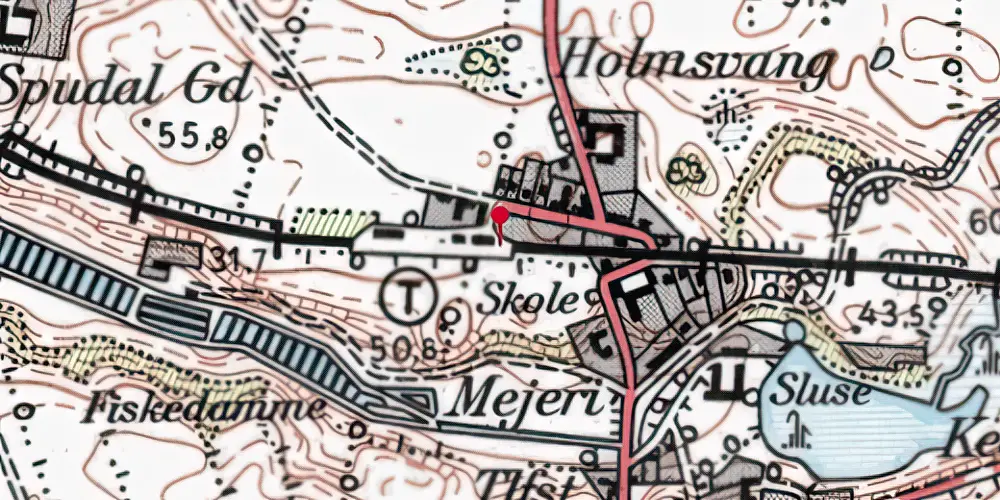 Historisk kort over Døstrup (Himmerland) Station